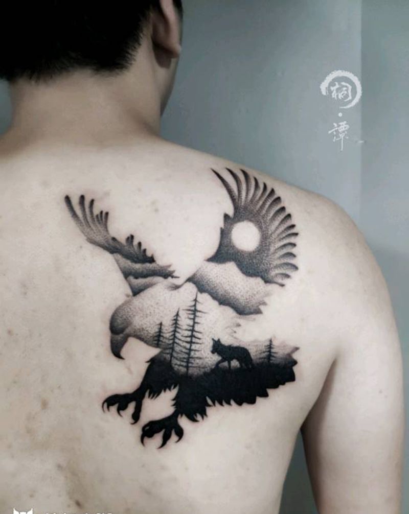 点刺鹰纹身图片