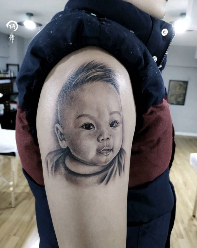 肖像纹身图片_手臂欧美写实纹身图案