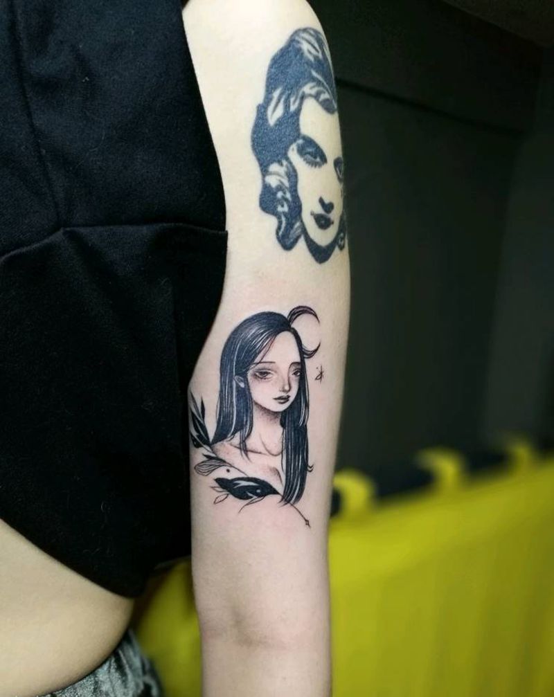 小清新女孩纹身图片