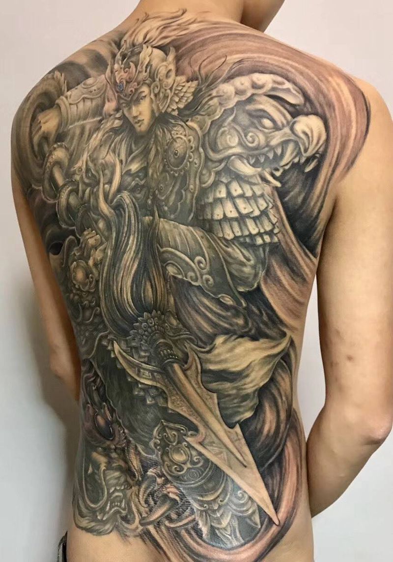 赵云遮盖关羽纹身图片