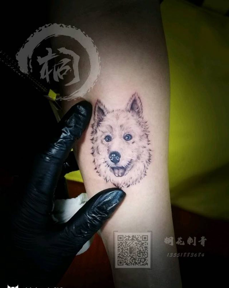 狗狗肖像纹身图片