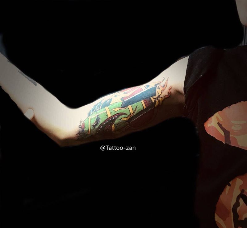 搗蛋導彈！纹身图片_成品手臂欧美静物纹身图案