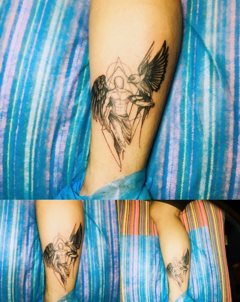 小腿图纹身图片