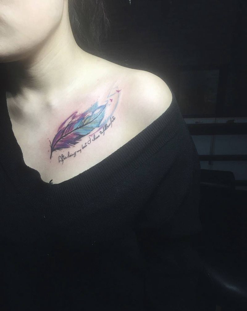 羽毛纹身图片
