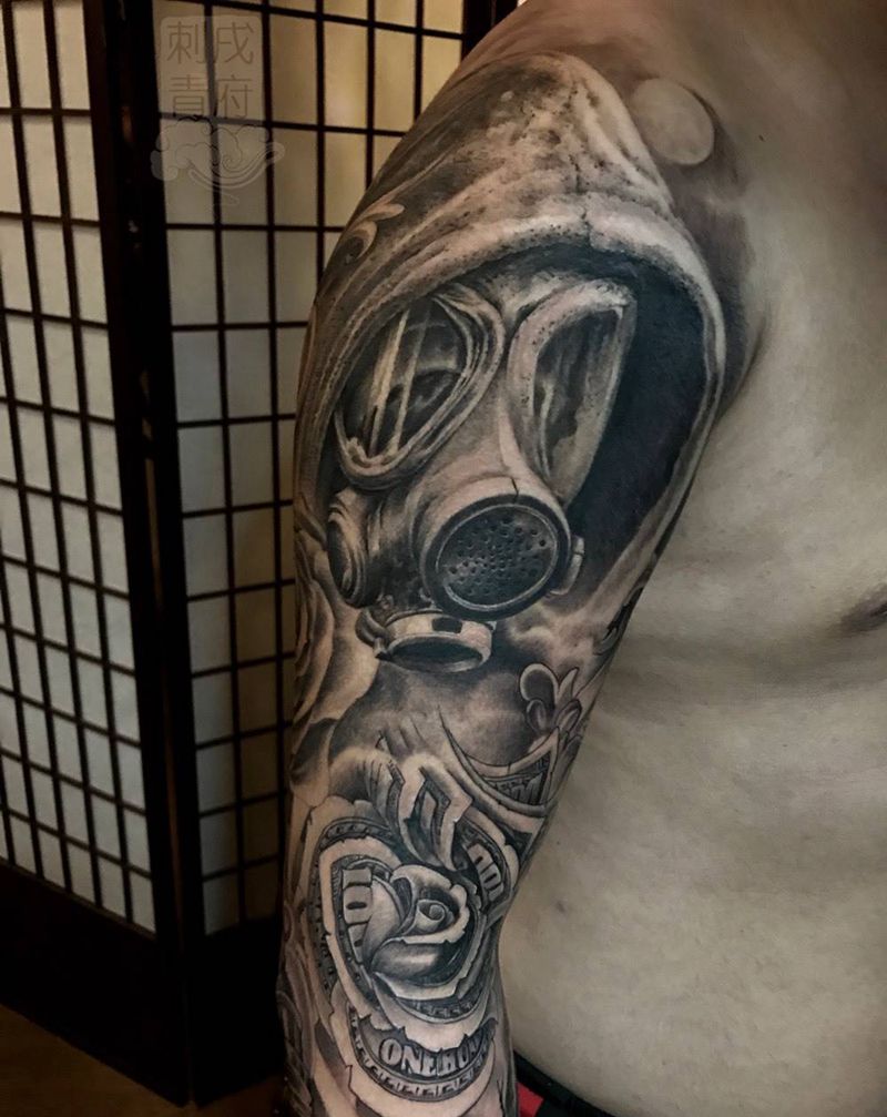 花臂纹身图片_手臂手部欧美写实纹身图案