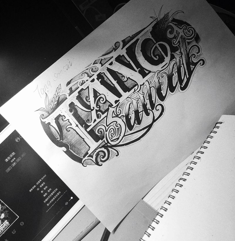 预约稿纹身图片_手部腿部欧美写实花体字纹身图案