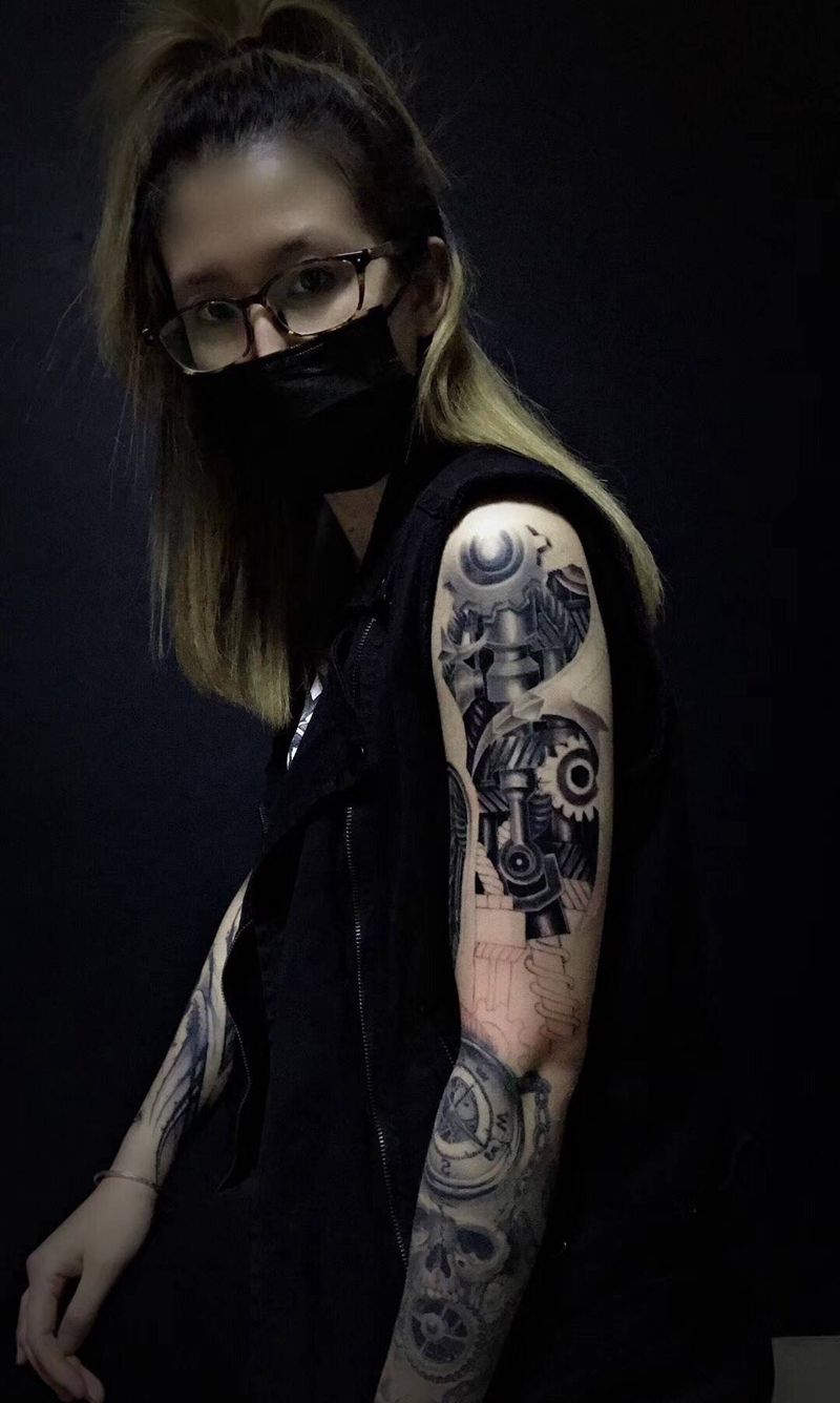 我的花臂、未完待续纹身图片_手臂欧美写实新传统纹身图案