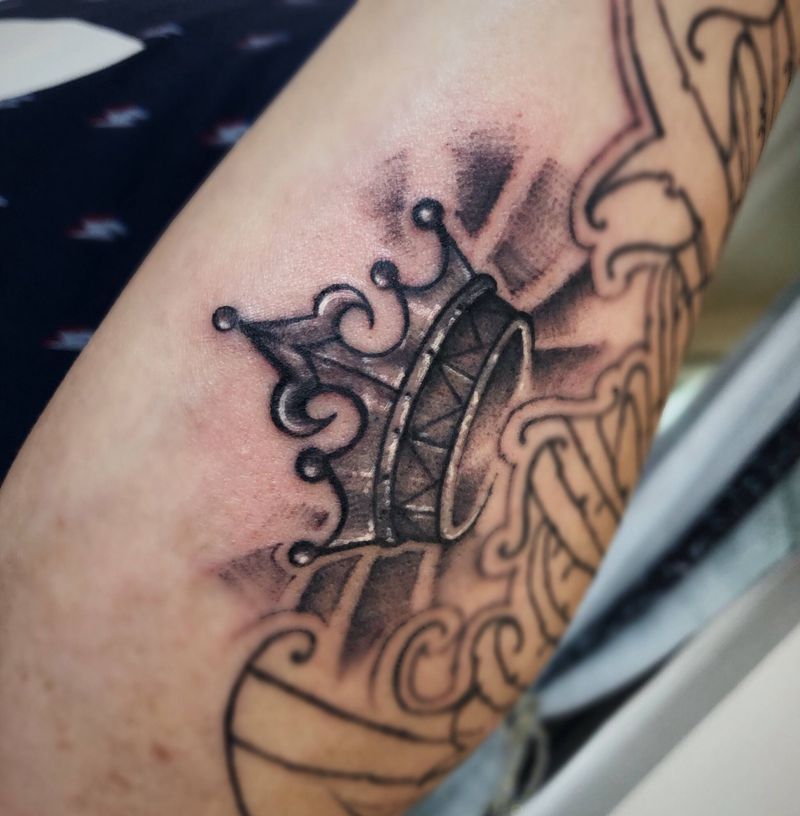 花体字纹身图片_手臂欧美写实花体字纹身图案