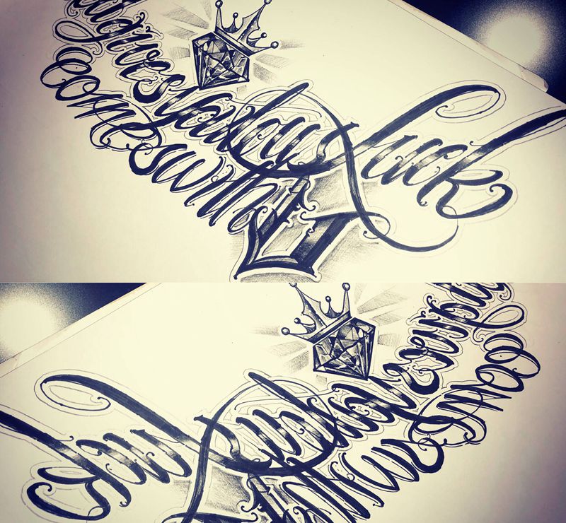 花体纹身图片_腹部花体字欧美写实纹身图案