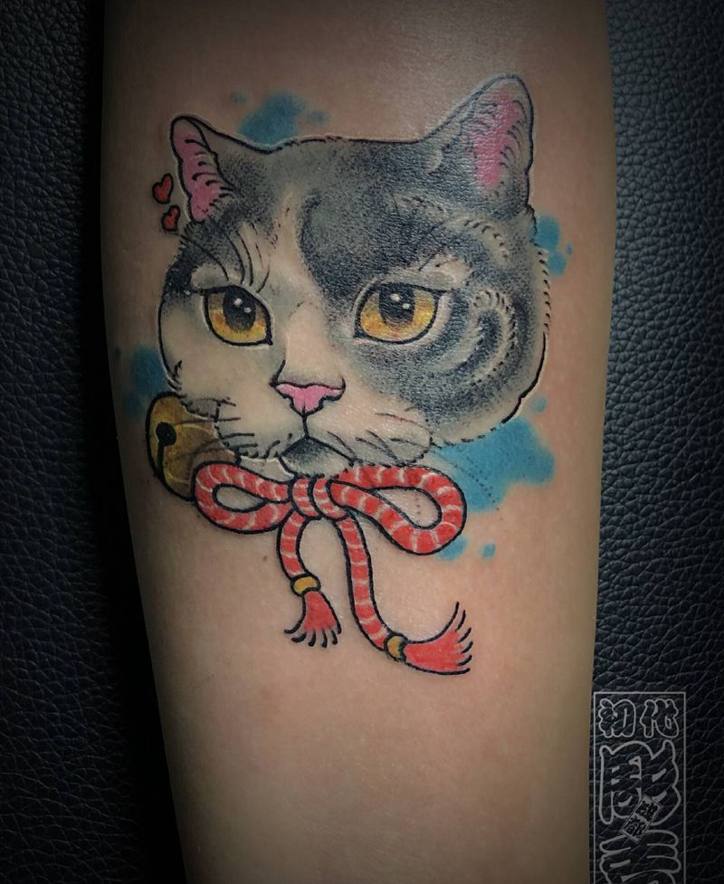 萌宠系列定制纹身图片_手臂宠物肖像纹身图案