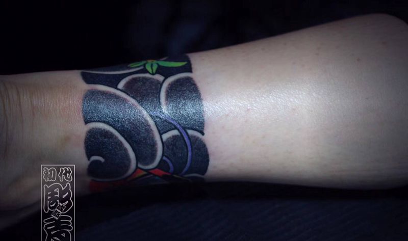 日式定制脚环遮盖系列纹身图片_腿部老传统日式刺青纹身图案