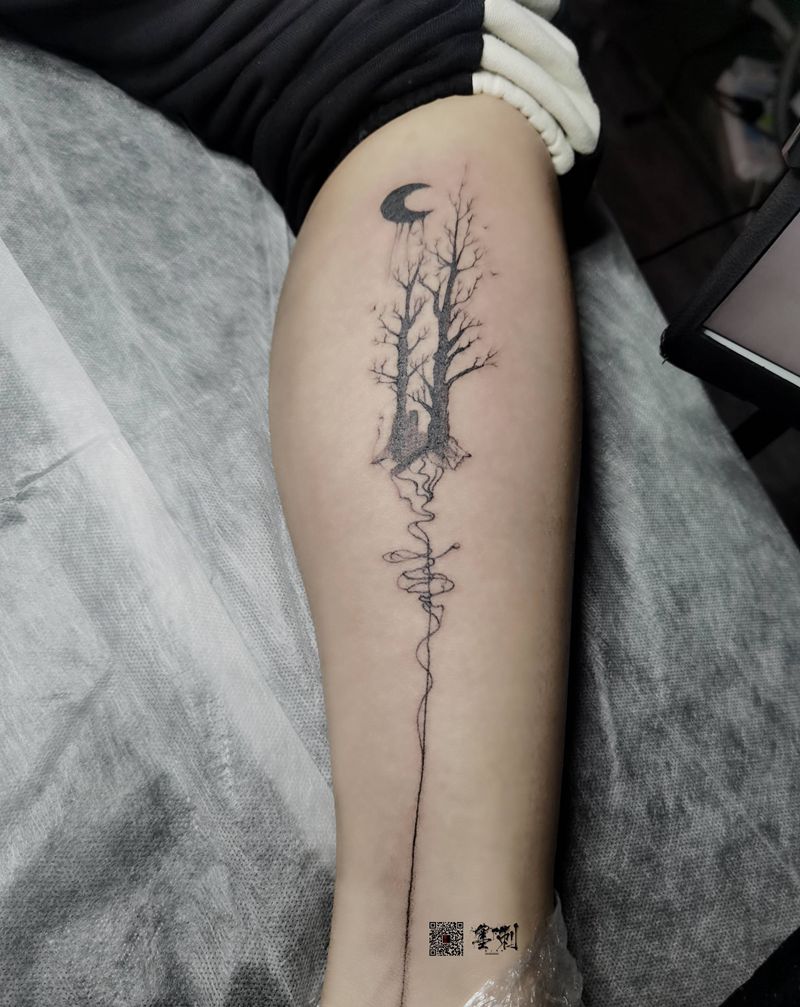 树纹身图片_脚部纹身图案