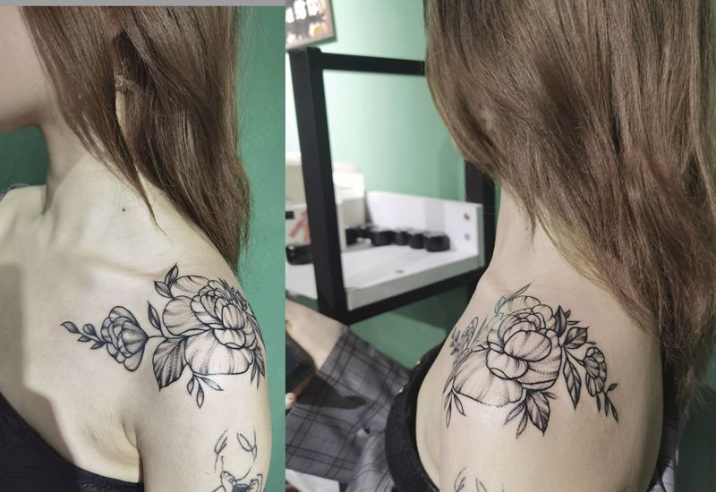 修改纹身图片_肩部纹身图案