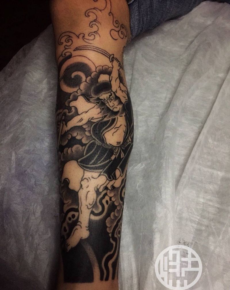 日式没完工纹身图片