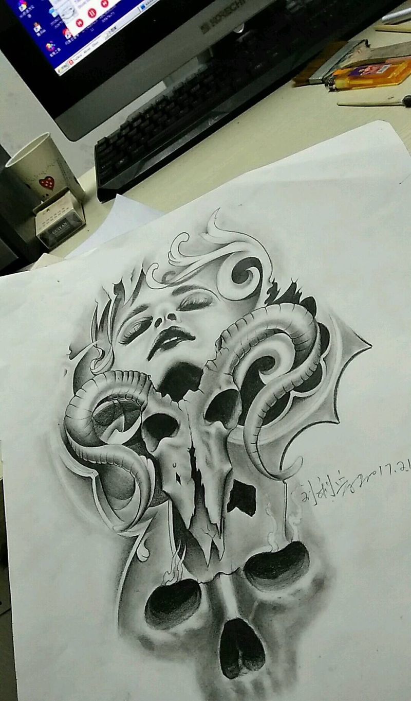 墨刺纹身纹身图片