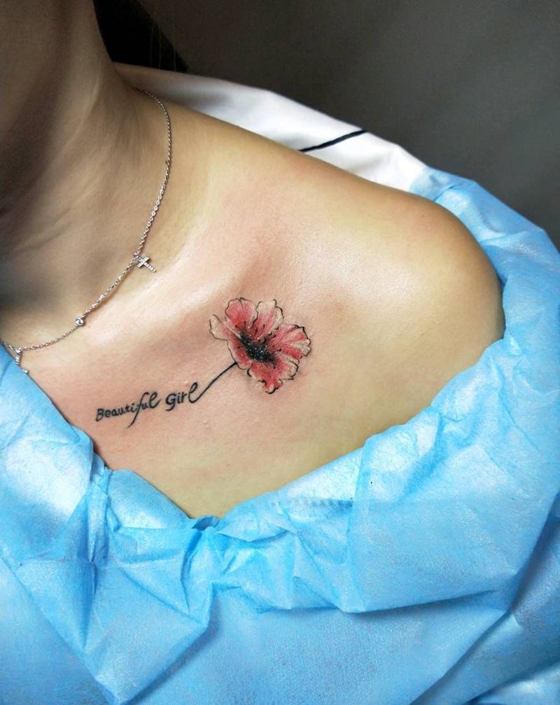 修改 彩色小花纹身图片