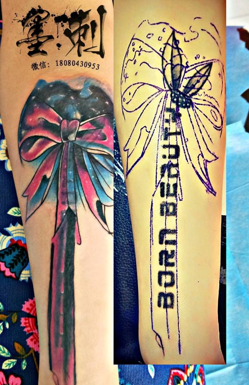 蝴蝶结纹身图片