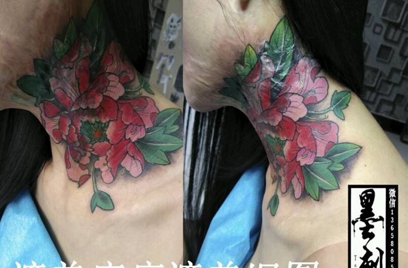牡丹花纹身图片