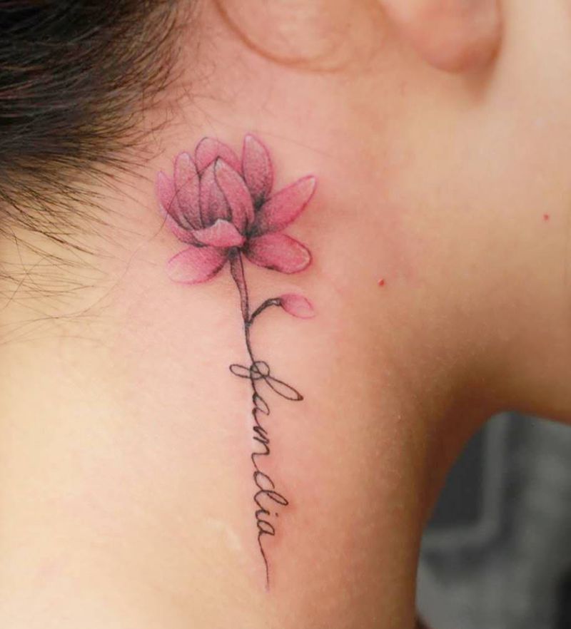 花遮盖疤痕纹身图片_颈部纹身图案