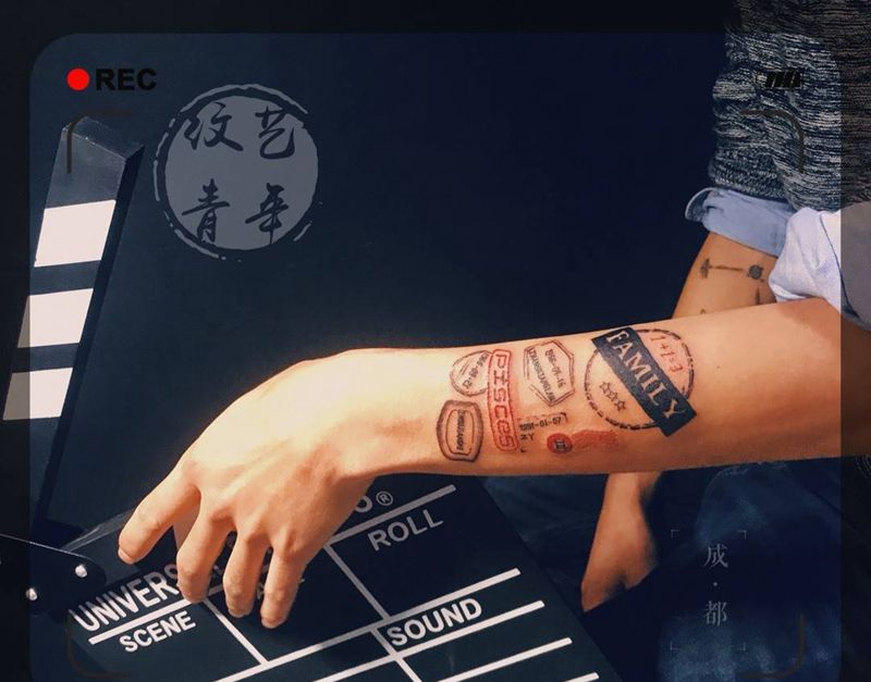 Family纹身图片_成品手臂字符原创贴纸纹身图案