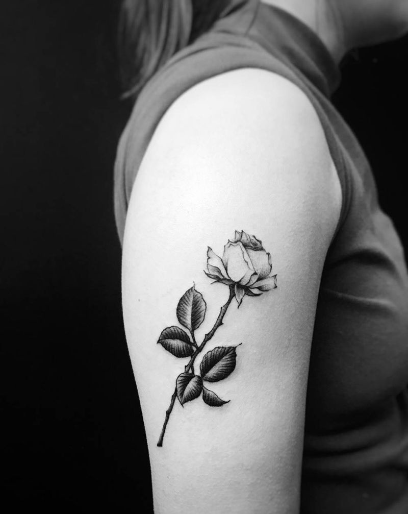 玫瑰纹身图片_成品手臂纹身图案