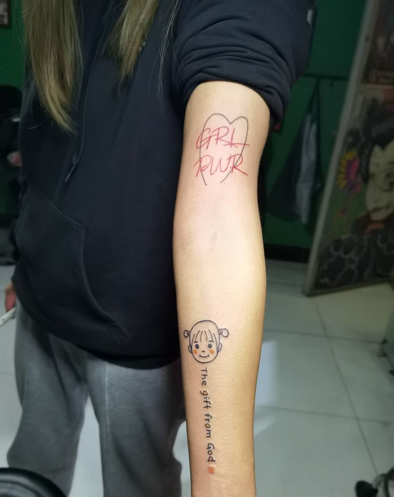 卡通纹身图片_手臂纹身图案