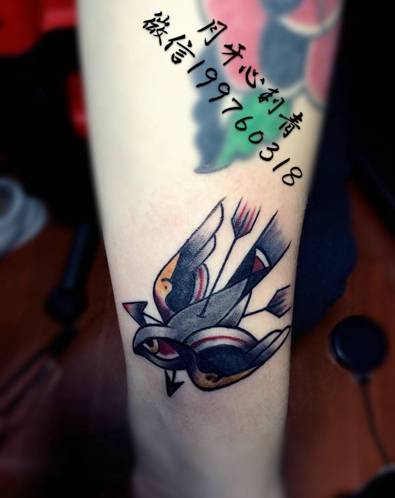 oldschool纹身图片_成品手臂欧美传统动物school纹身图案