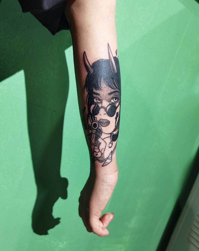 肖像纹身图片_手臂纹身图案