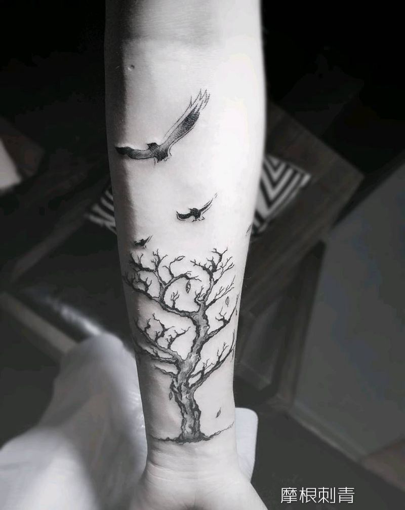 枯纹身图片