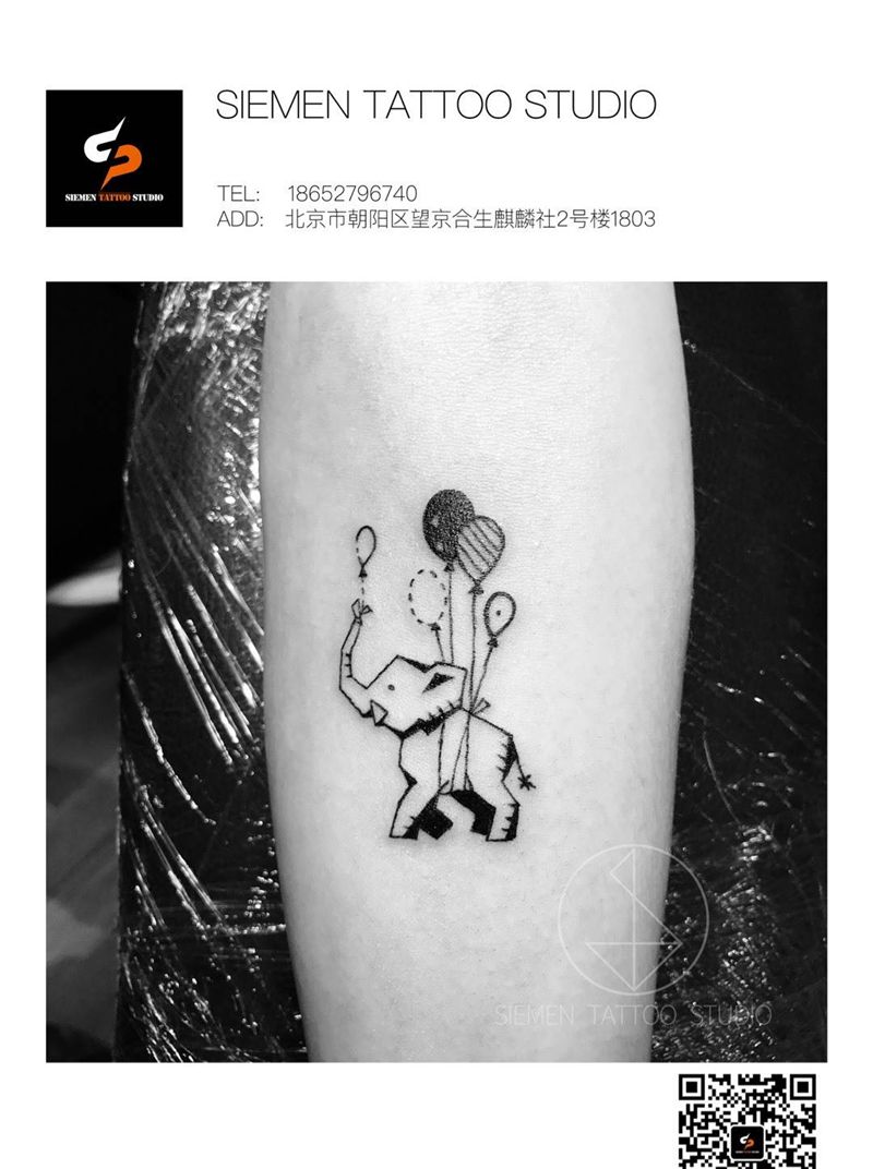 心之所向纹身图片_成品手臂欧美清新动物几何西大門纹身图案