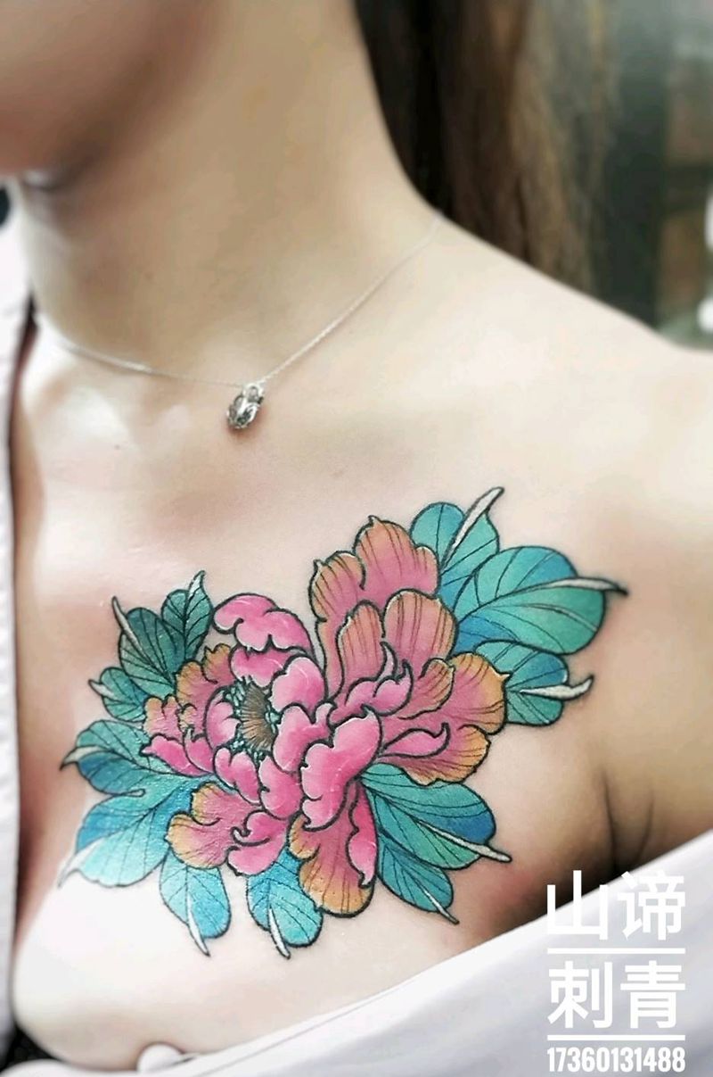 传统牡丹纹身图片