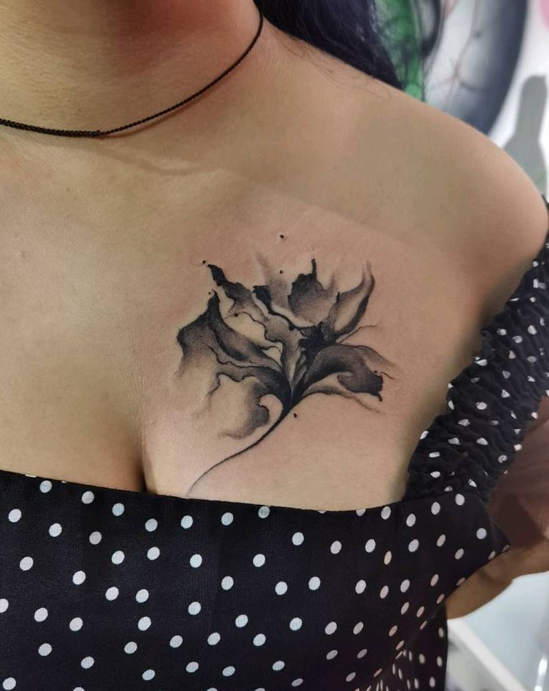 花纹身图片_水墨纹身图案