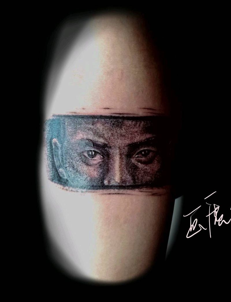 科比纹身图片_手臂欧美写实点刺纹身图案