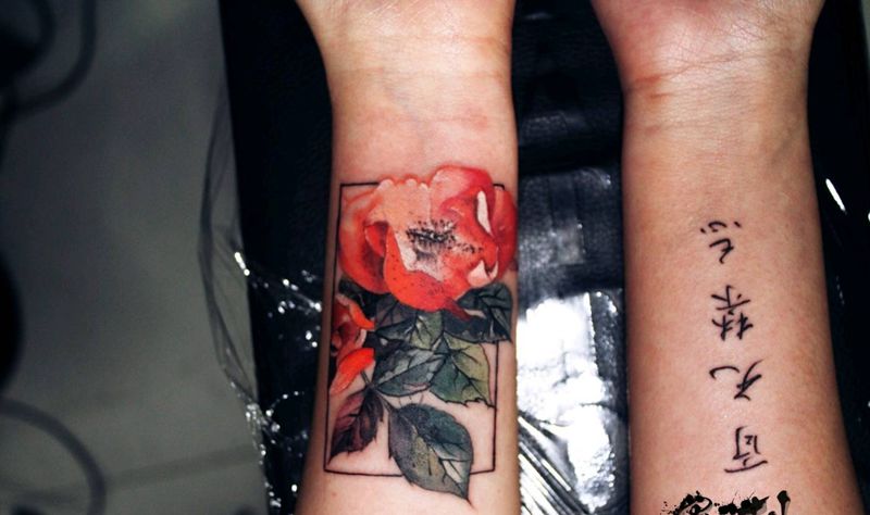 花纹身图片_手臂纹身图案