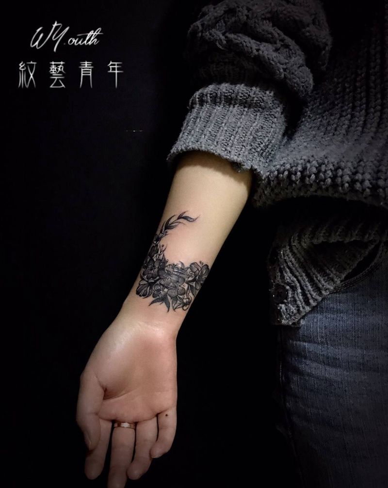 疤痕遮盖纹身图片_手臂遮盖小清新纹身图案