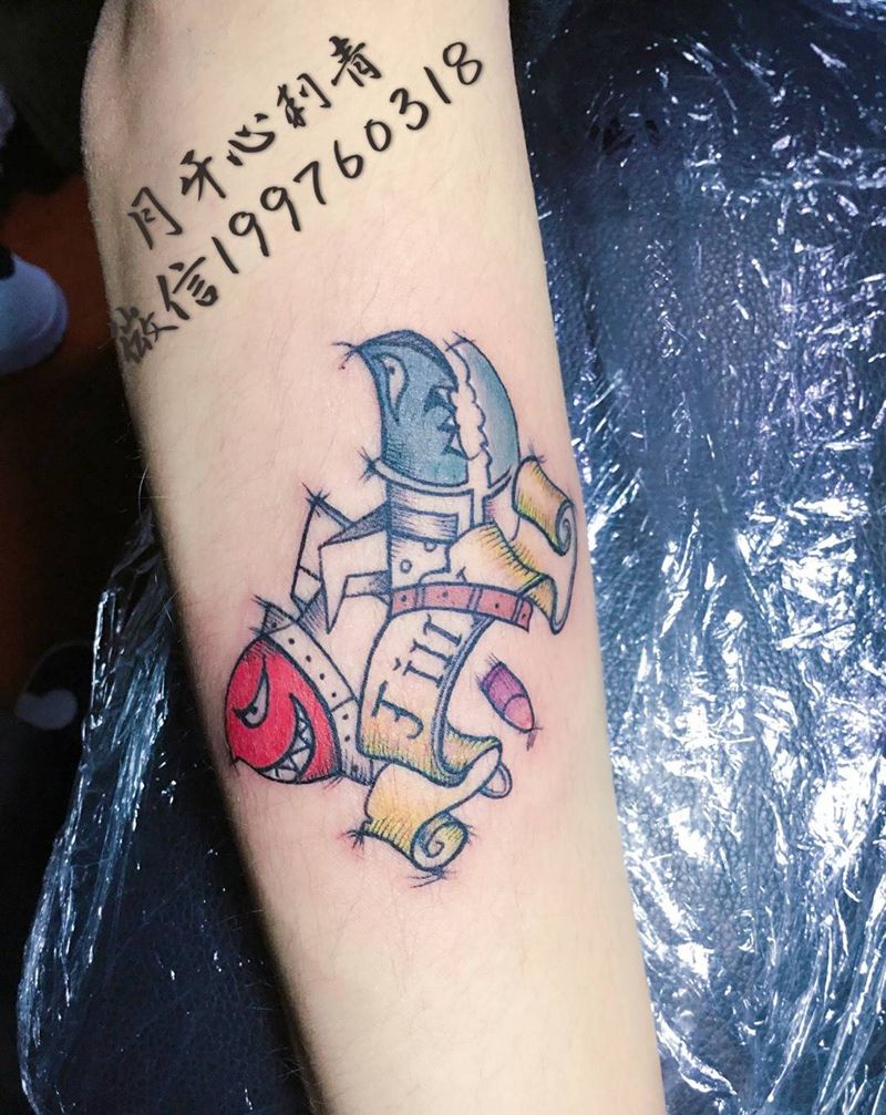 英雄联盟纹身图片_成品手臂欧美传统静物原创school纹身图案