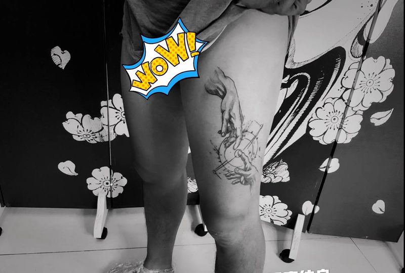 无题，，，，纹身图片_腿部点刺纹身图案