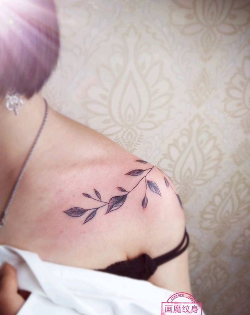 叶子纹身图片_New School纹身图案