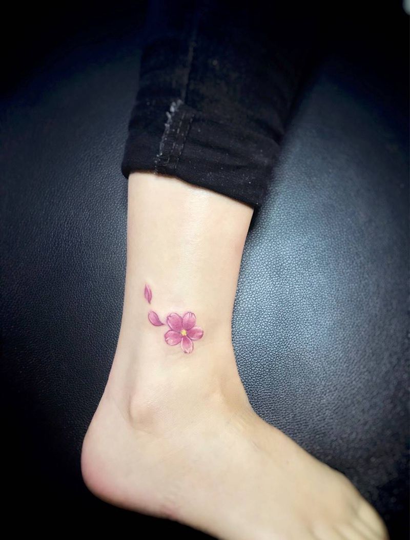 花纹身图片_成品脚部腿部纹身图案