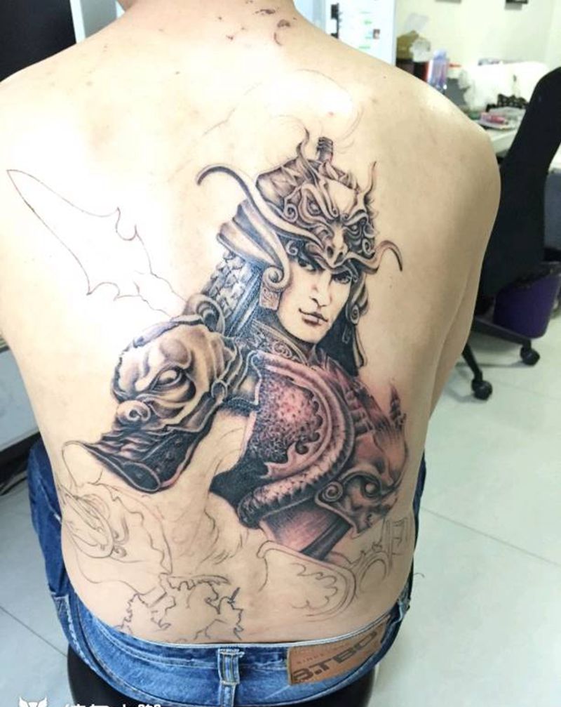 赵云 未纹完！纹身图片