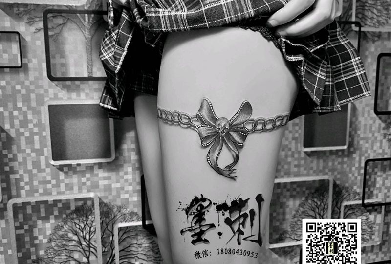 蝴蝶结纹身图片
