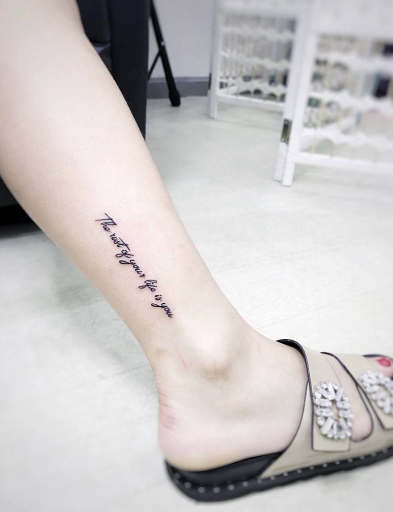 余生是你纹身图片_腿部纹身图案