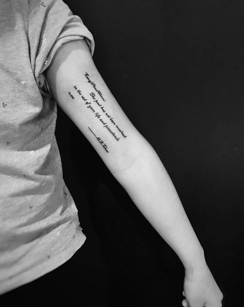 有故事的哦纹身图片_成品手臂纹身图案