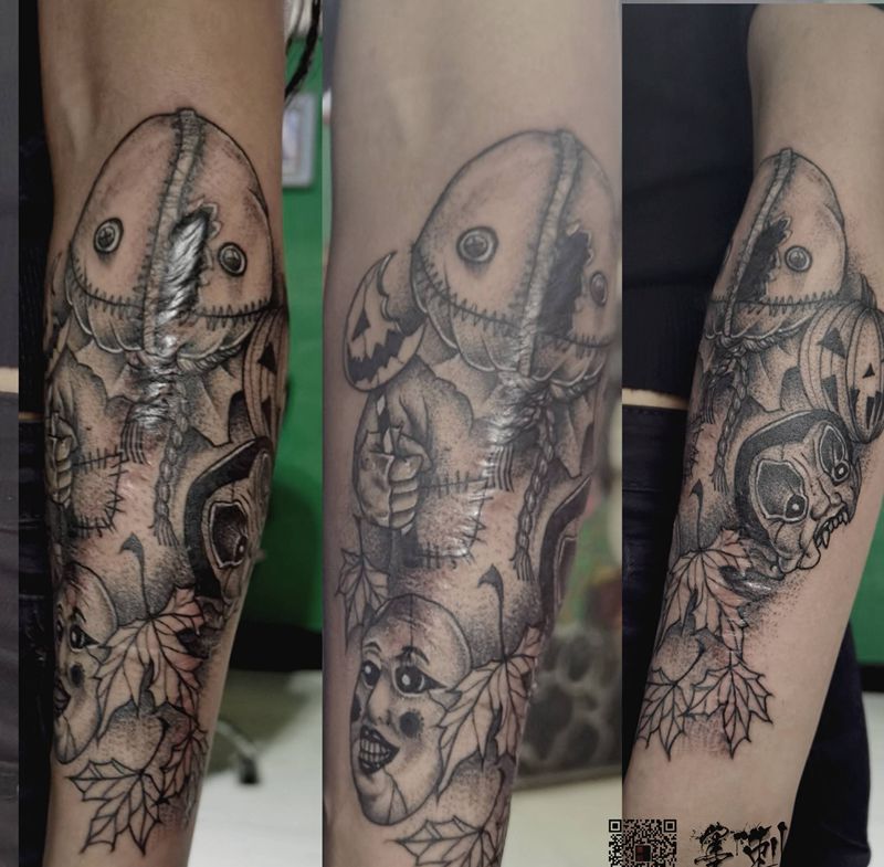 卡通纹身图片_手臂纹身图案