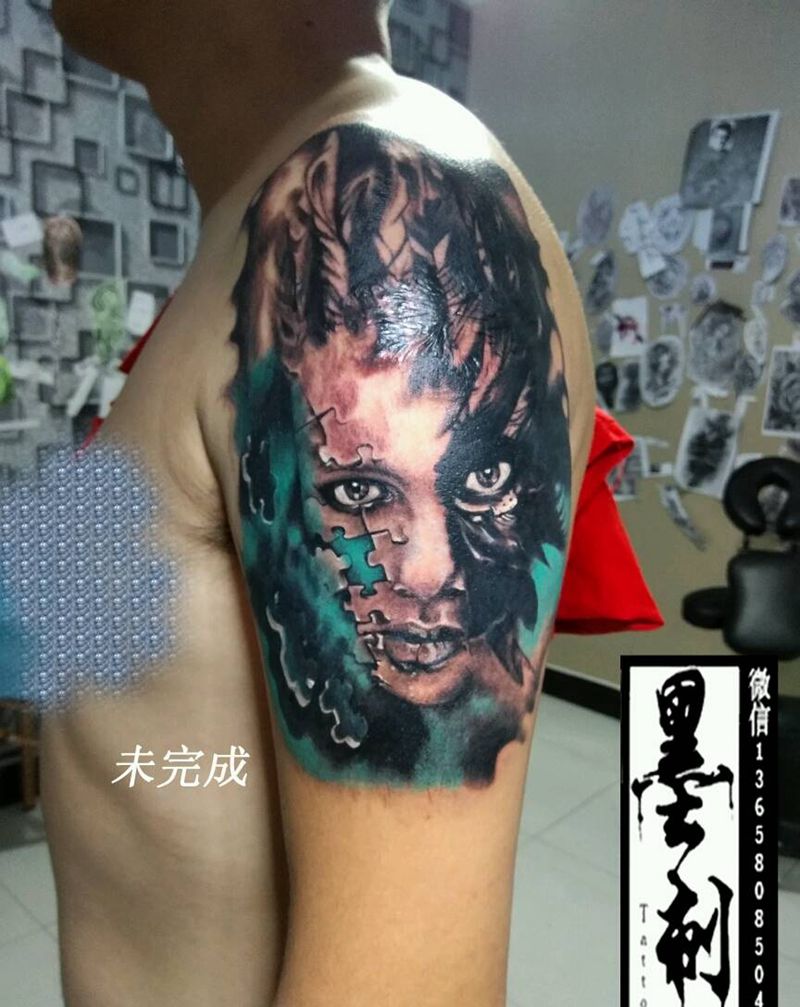 未完成纹身图片