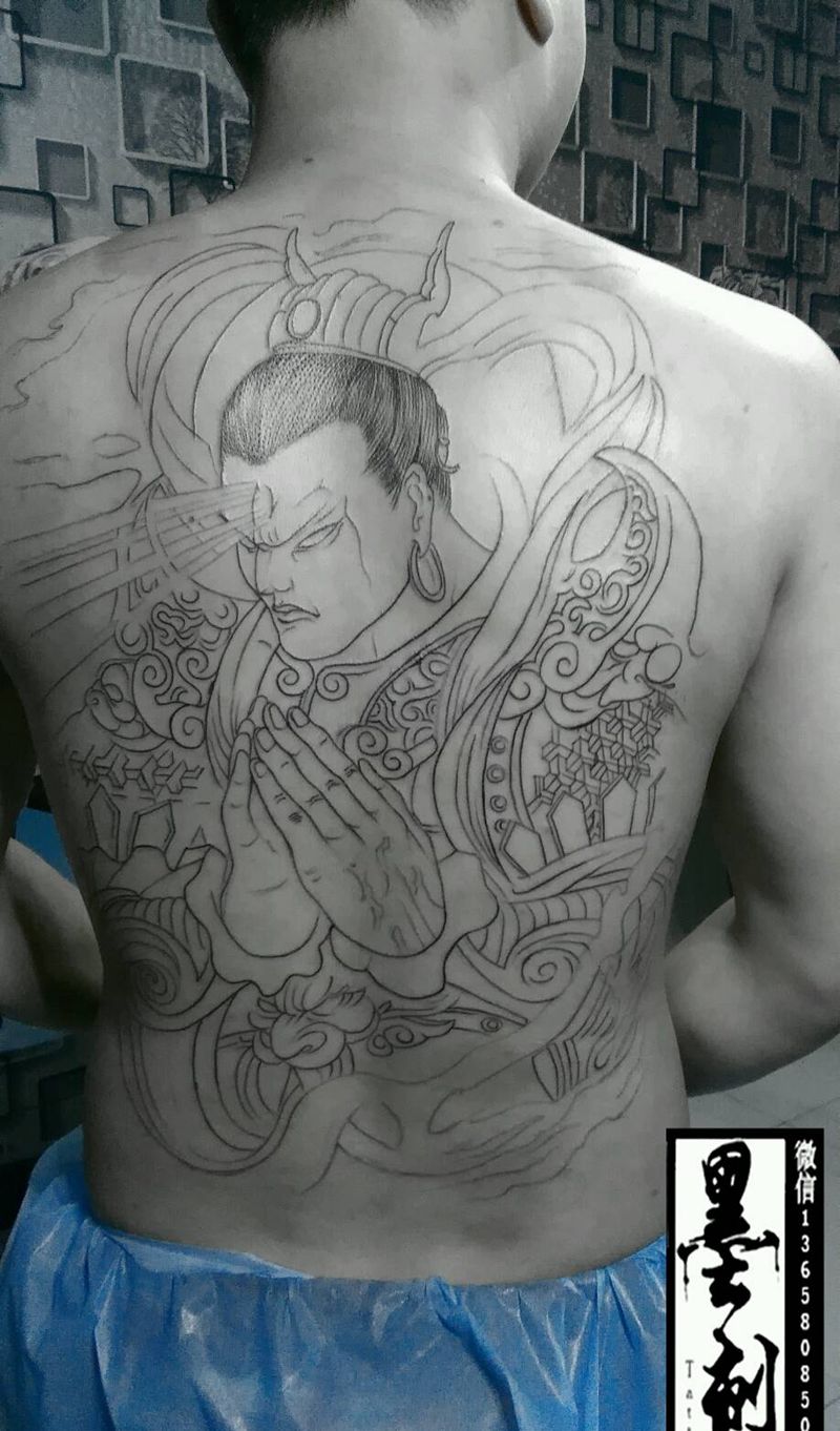 二郎神来也纹身图片