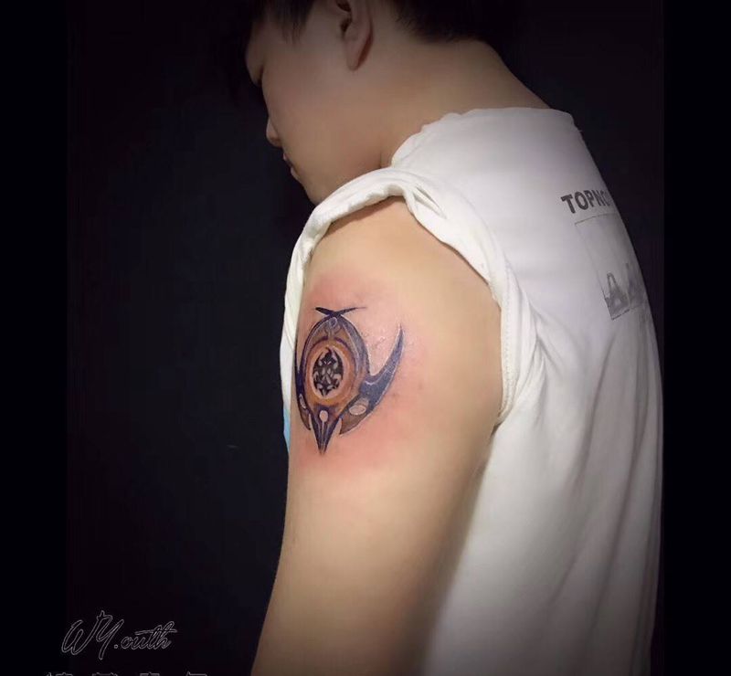 图标纹身图片_手臂二次元纹身图案