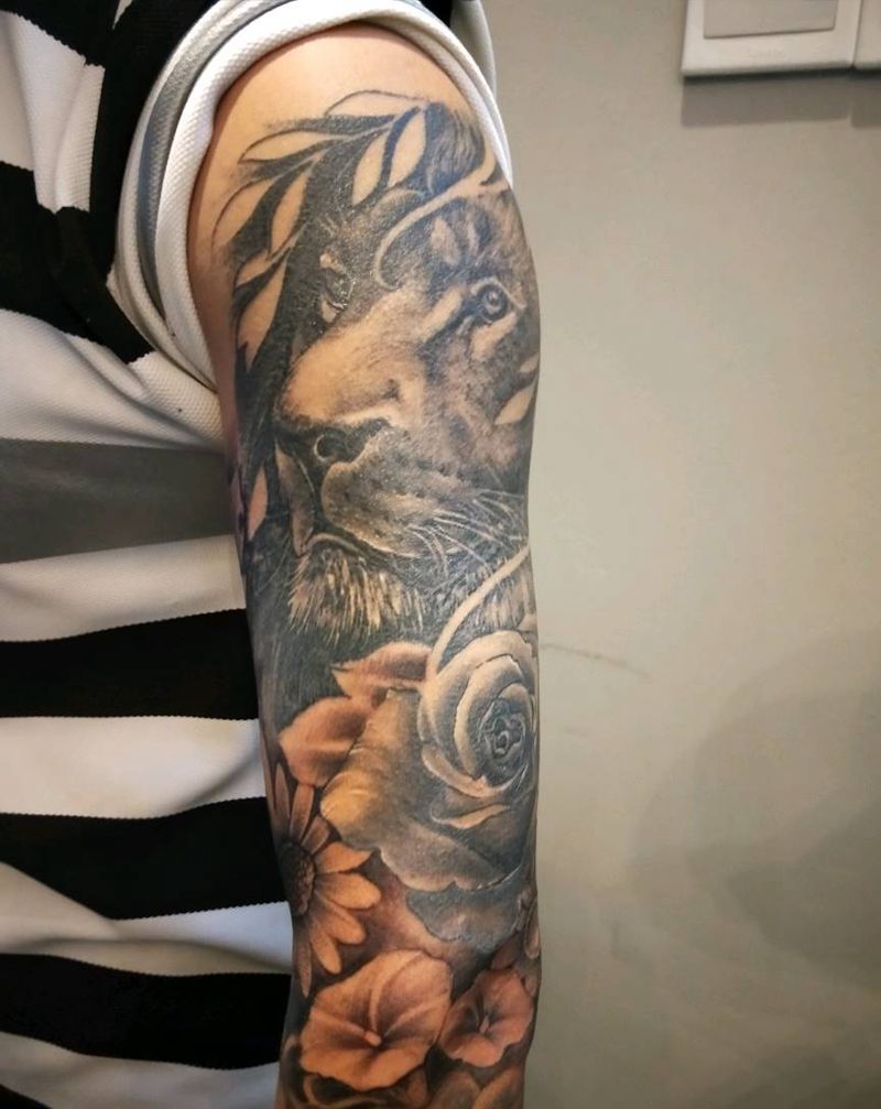 欧美写实花臂，为完纹身图片