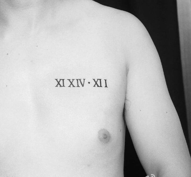 父母的生日纹身图片