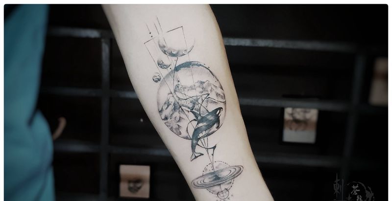 几何纹身图片_手部纹身图案